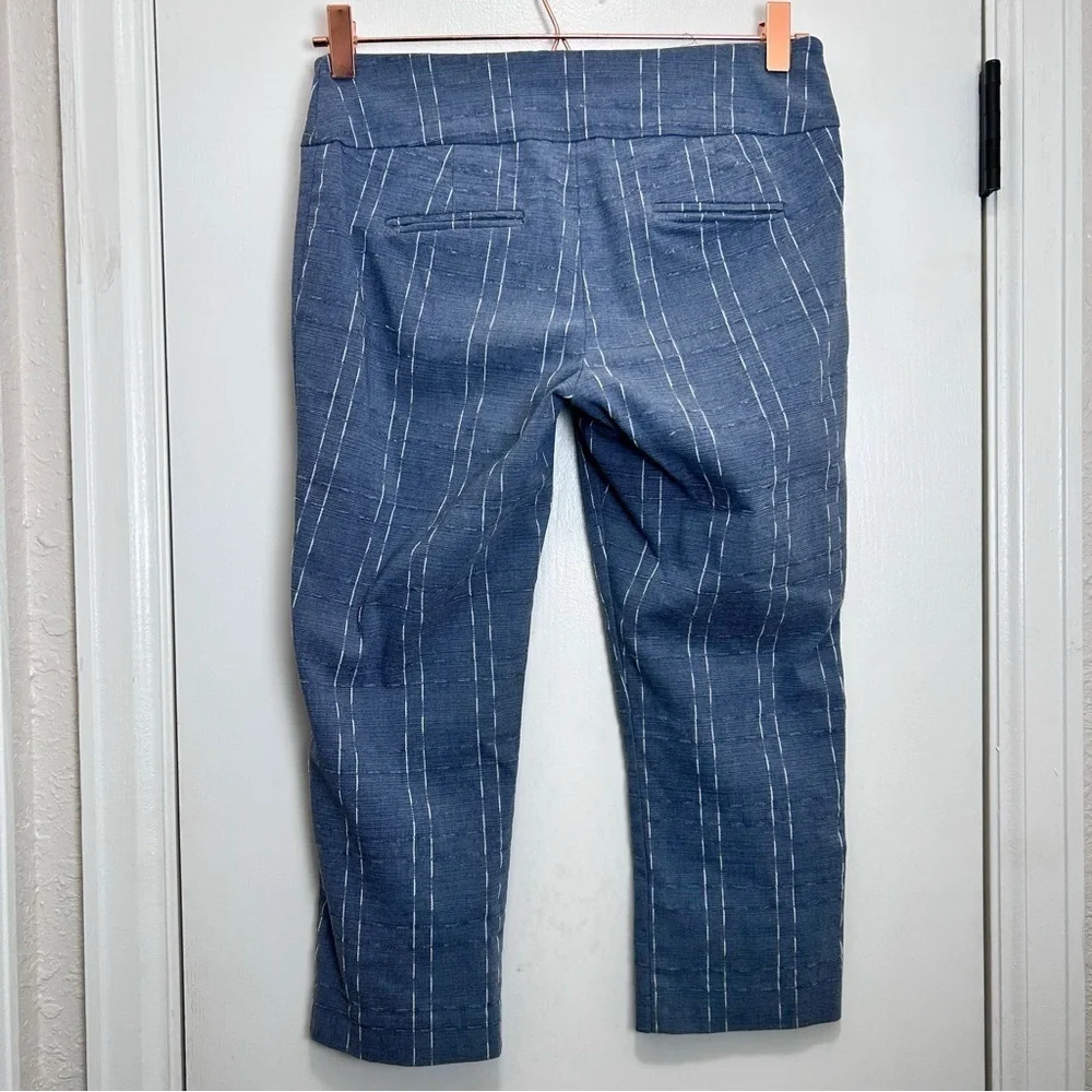 Alfani Petite Blue Pinstripe Pull-On Slim Cropped Dress Pants Size 4P